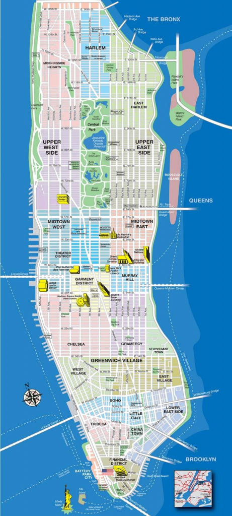 High-Resolution Map Of Manhattan For Print Or Download | Usa Travel with Printable Map Of Manhattan Pdf