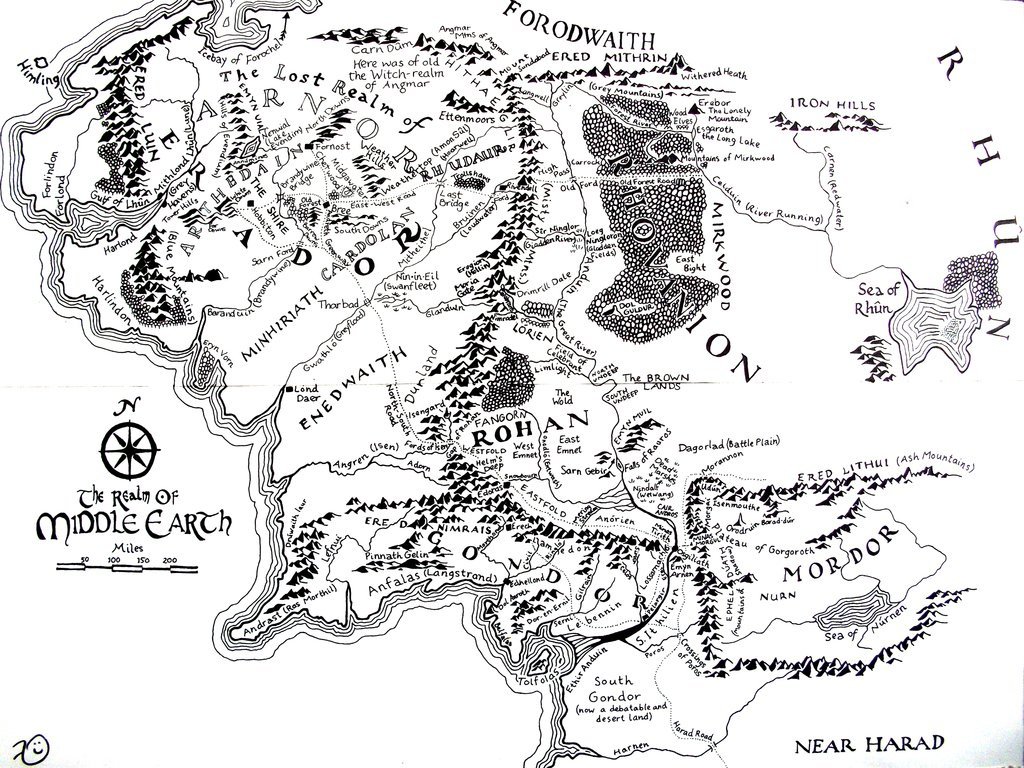High Resolution Map Of Middle-Earth? : Lotr pertaining to Printable Map Of Middle Earth