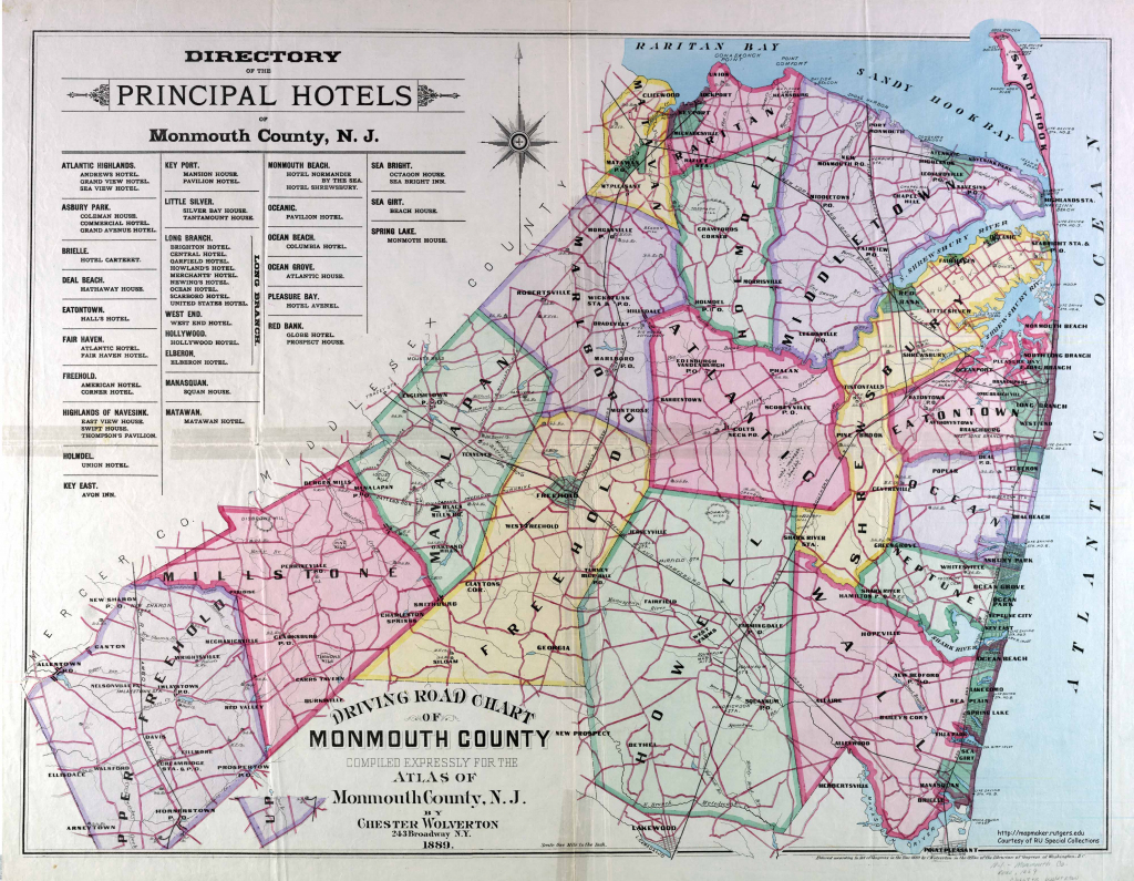 Historical Monmouth County, New Jersey Maps pertaining to Printable Map Of Monmouth County Nj