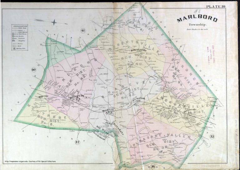 Historical Monmouth County, New Jersey Maps Throughout Printable Map Of ...