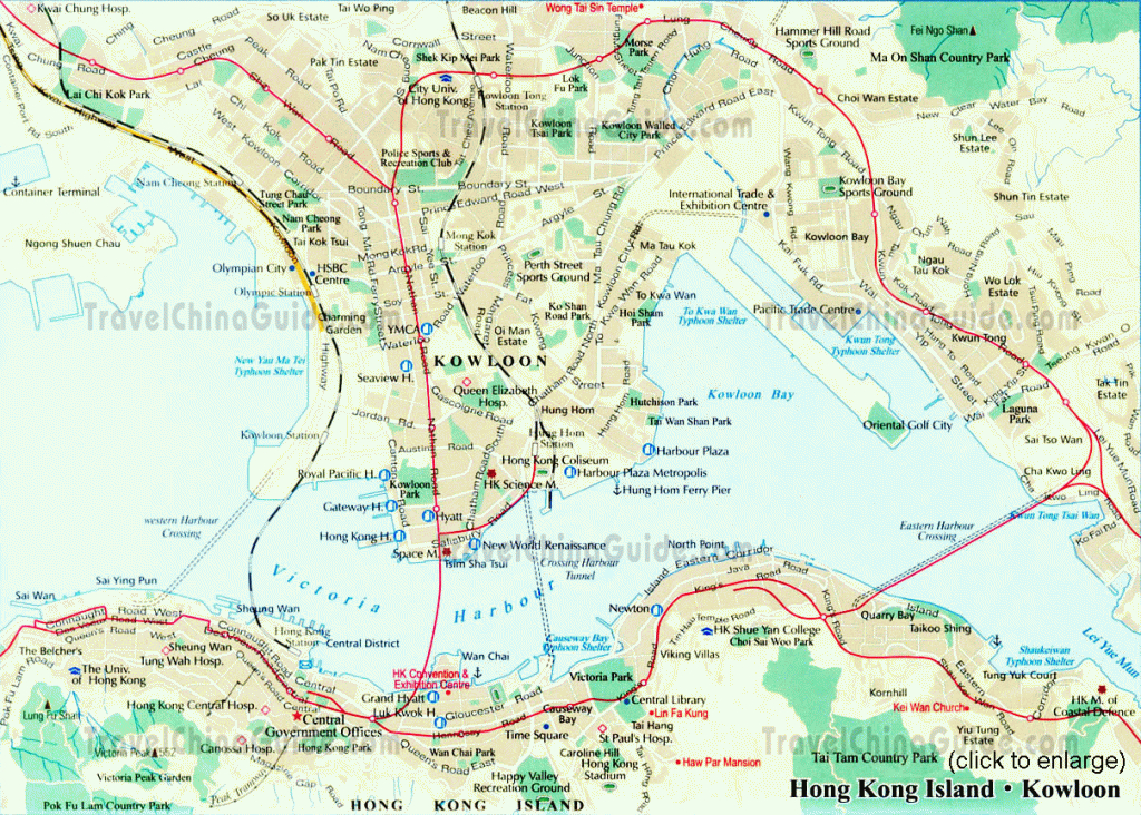 Hong Kong Maps: Tourist Attractions, Streets, Subway with regard to Hong Kong Tourist Map Printable
