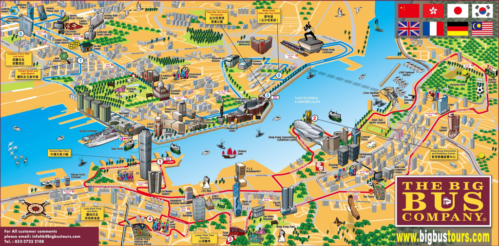 Hong Kong Tourist Map in Printable Map Of Hong Kong