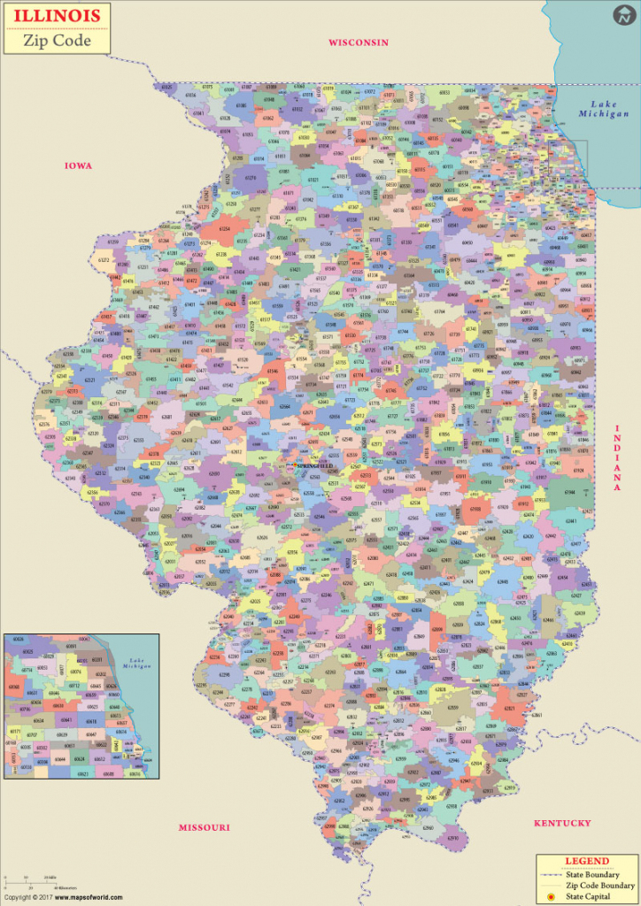 Illinois Zip Code Map, Illinois Postal Code in Chicago Zip Code Map Printable