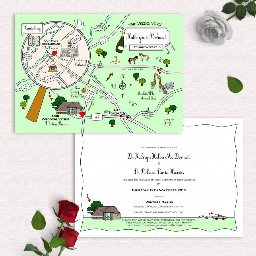 Illustrated Map Party Or Wedding Invitationcute Maps in Maps For Invitations Free Printable