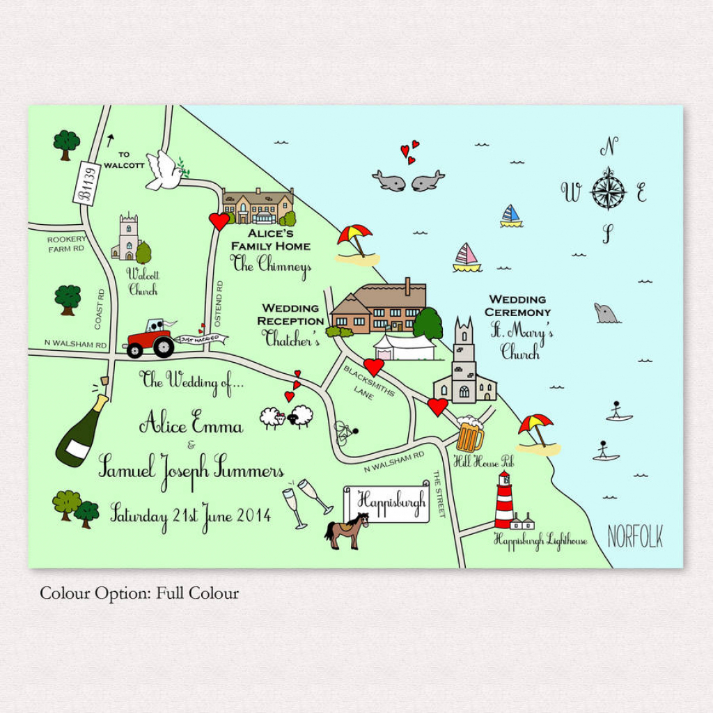 Illustrated Map Wedding Or Party Invitationcute Maps regarding Maps For Invitations Free Printable