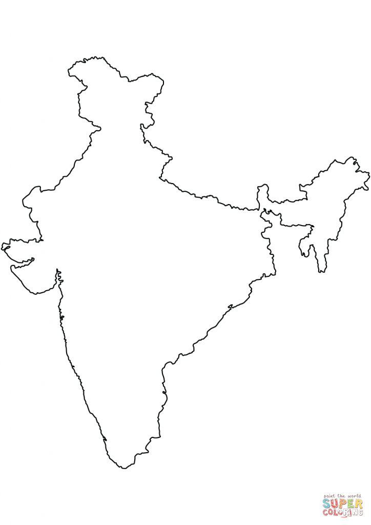 India Blank Outline Map Coloring Page | Free Printable Coloring Pages inside Printable Outline Map Of India