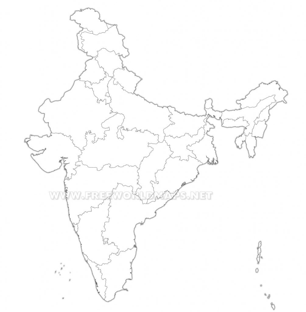 India Political Map with Political Outline Map Of India Printable ...