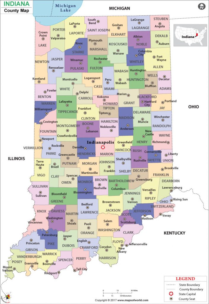Indiana County Map | Indiana Counties in Indiana County Map Printable ...