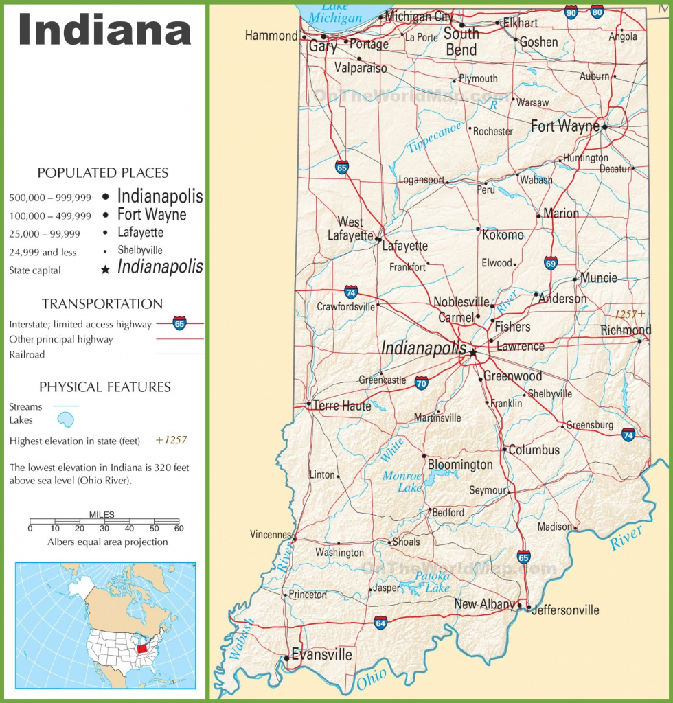 Indiana Highway Map for Indiana State Map Printable