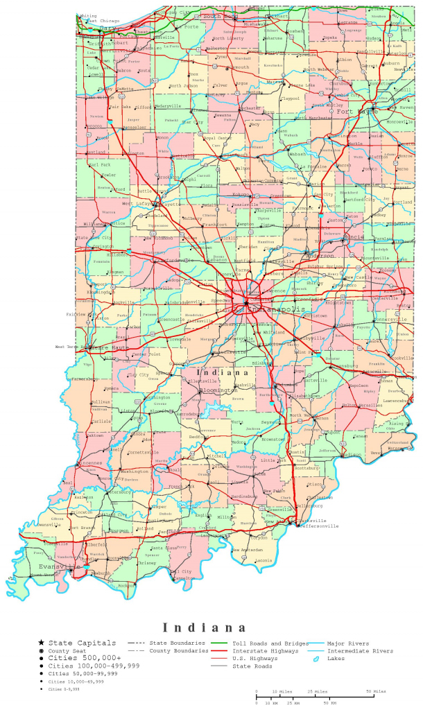 Indiana Printable Map intended for Indiana State Map Printable