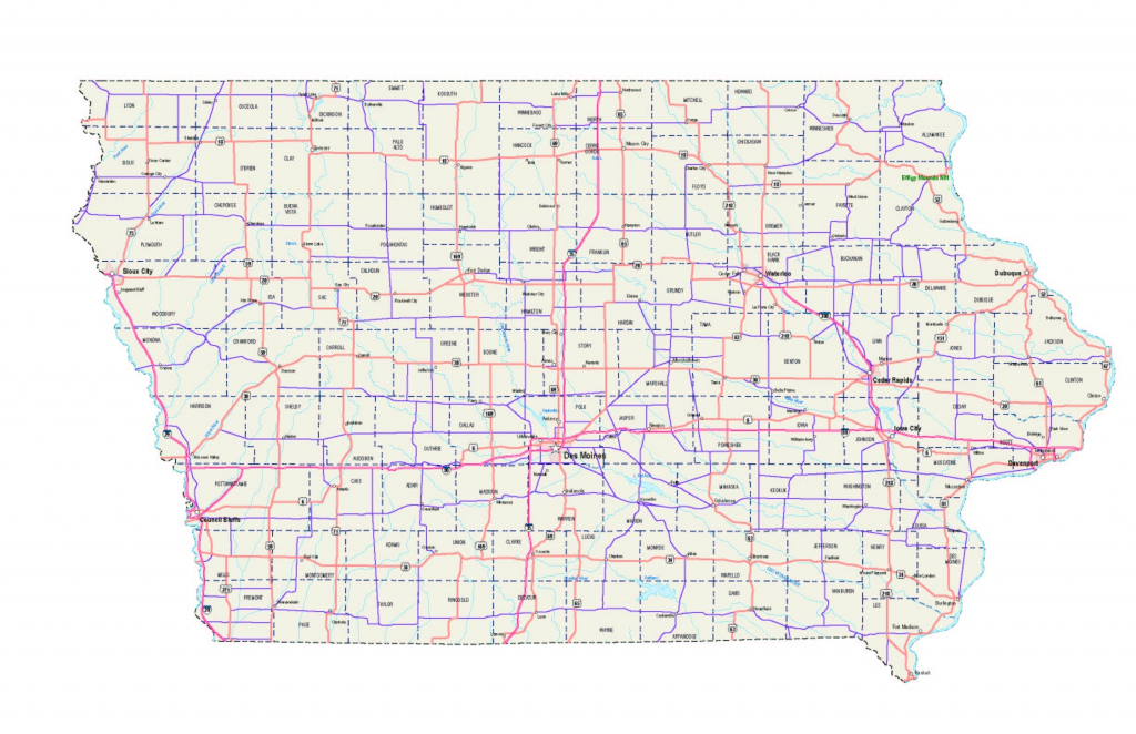 Iowa Maps – Iowa Map – Iowa Road Map – Iowa State Map With Map Of regarding Printable Iowa Road Map