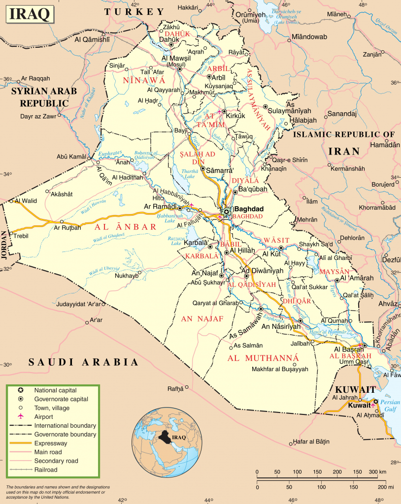 Iraq Road Map for Printable Map Of Iraq