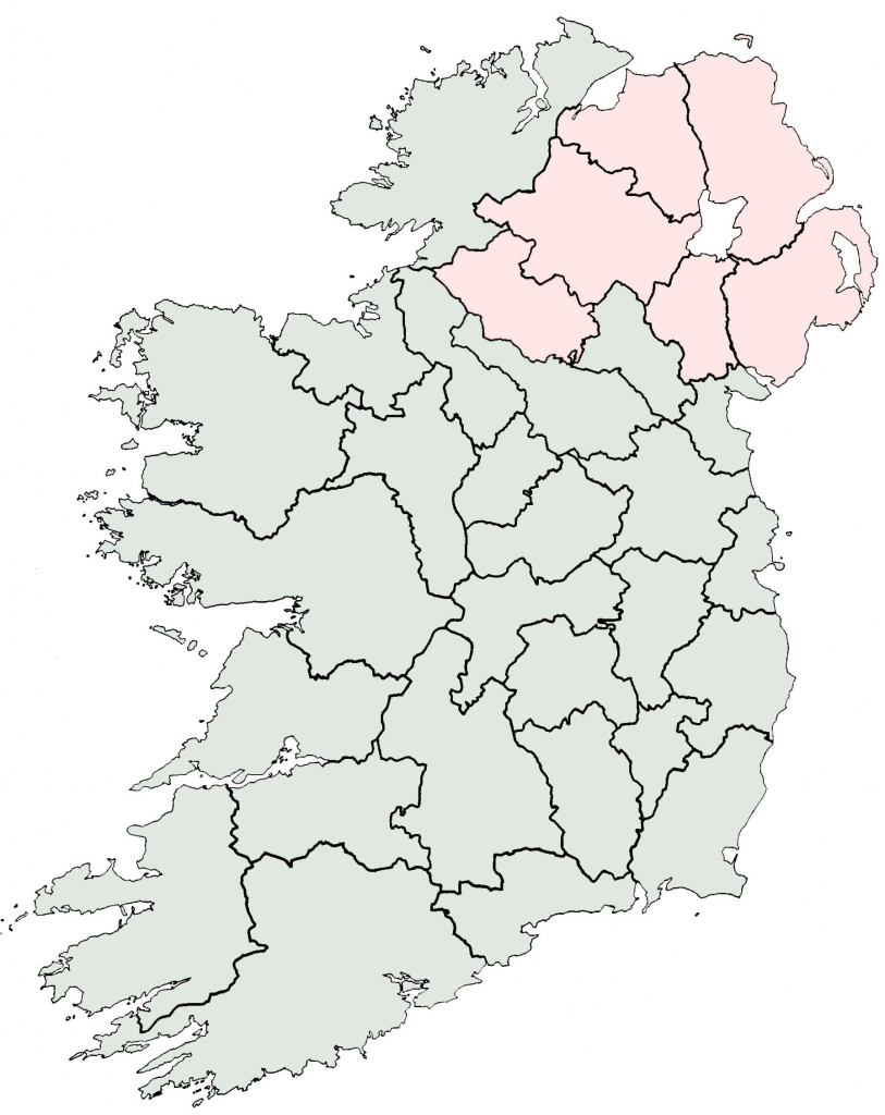 Irish Counties Blank Map – Uk Map intended for Printable Blank Map Of Ireland