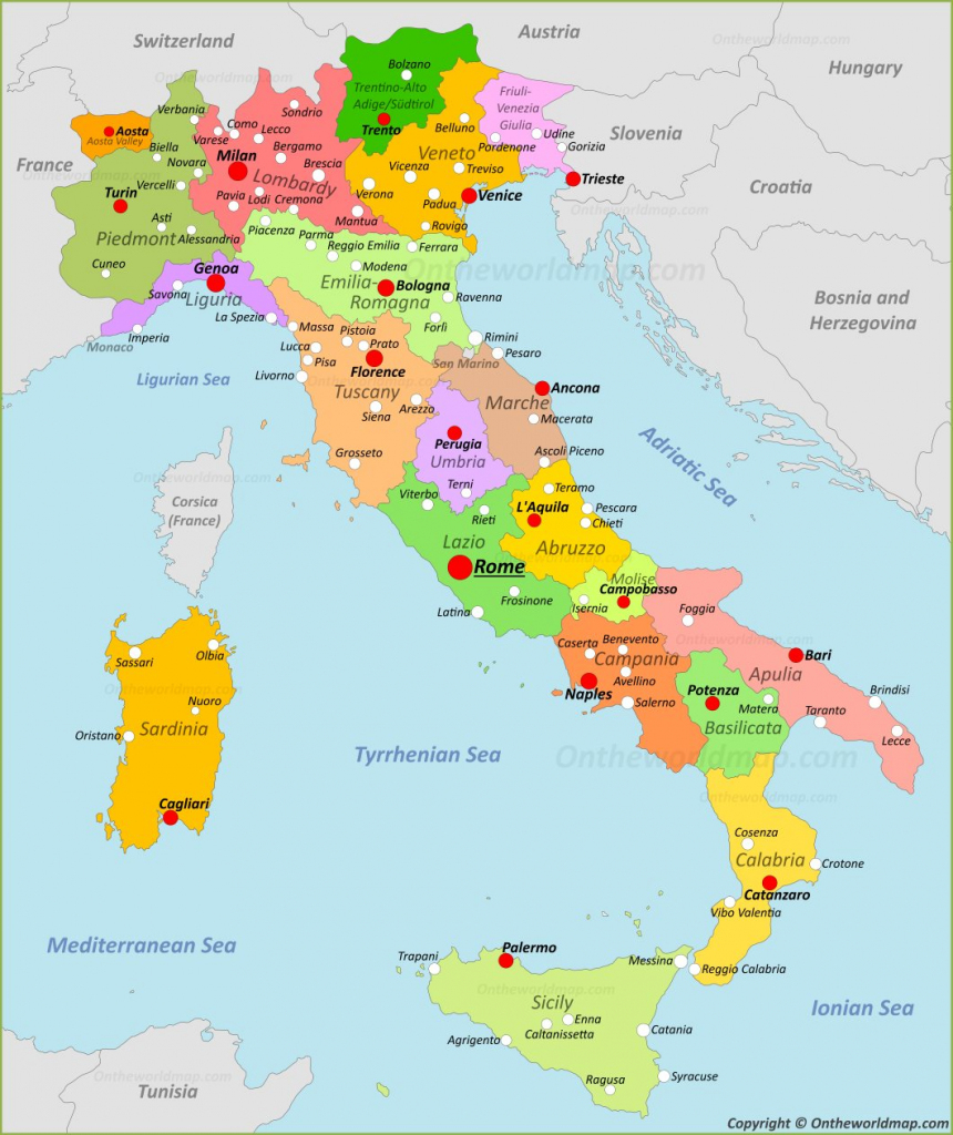 Map Of Italy Political In 2019 Free Printables Italy Map, Map Of
