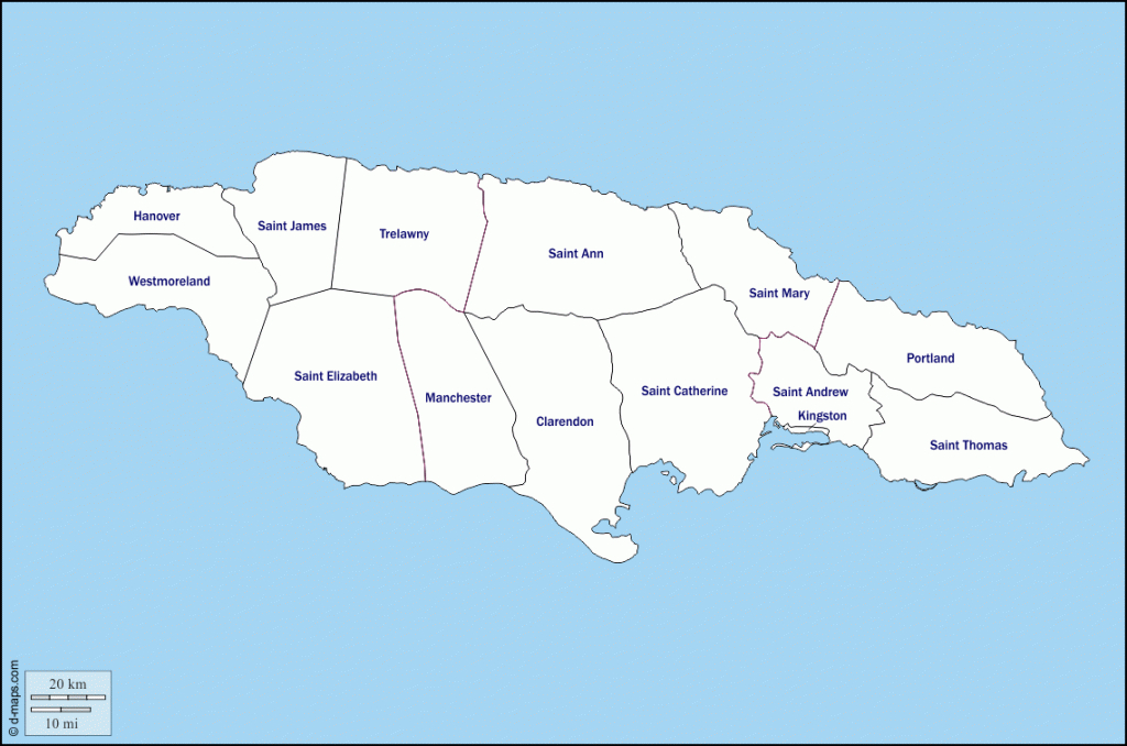 Jamaica Free Map, Free Blank Map, Free Outline Map, Free Base Map pertaining to Free Printable Map Of Jamaica
