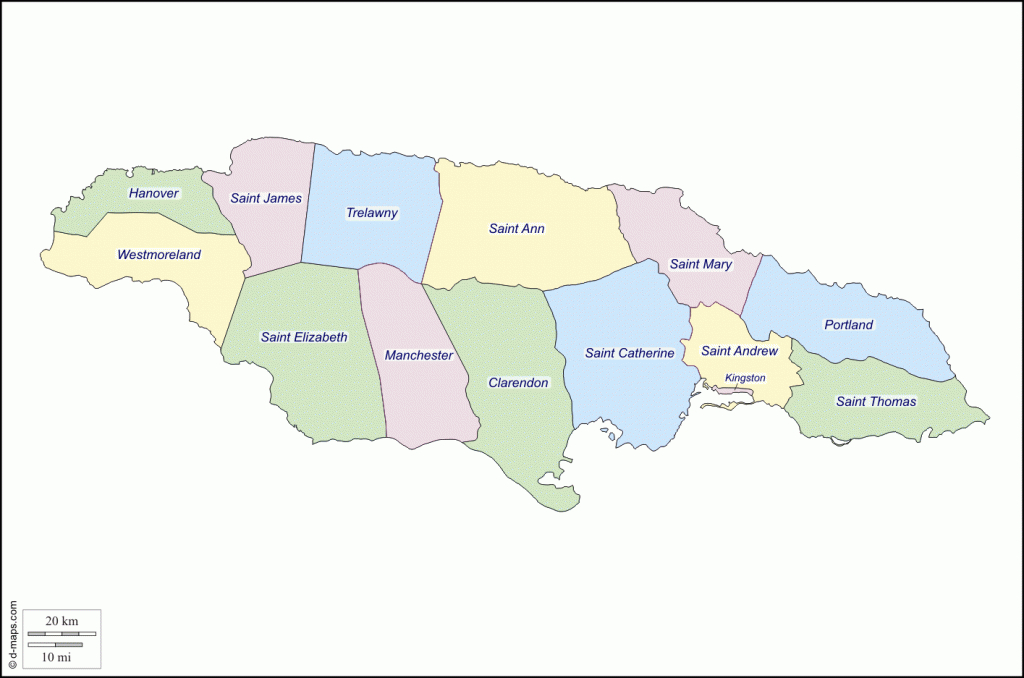 Jamaica : Free Map, Free Blank Map, Free Outline Map, Free Base Map regarding Free Printable Map Of Jamaica