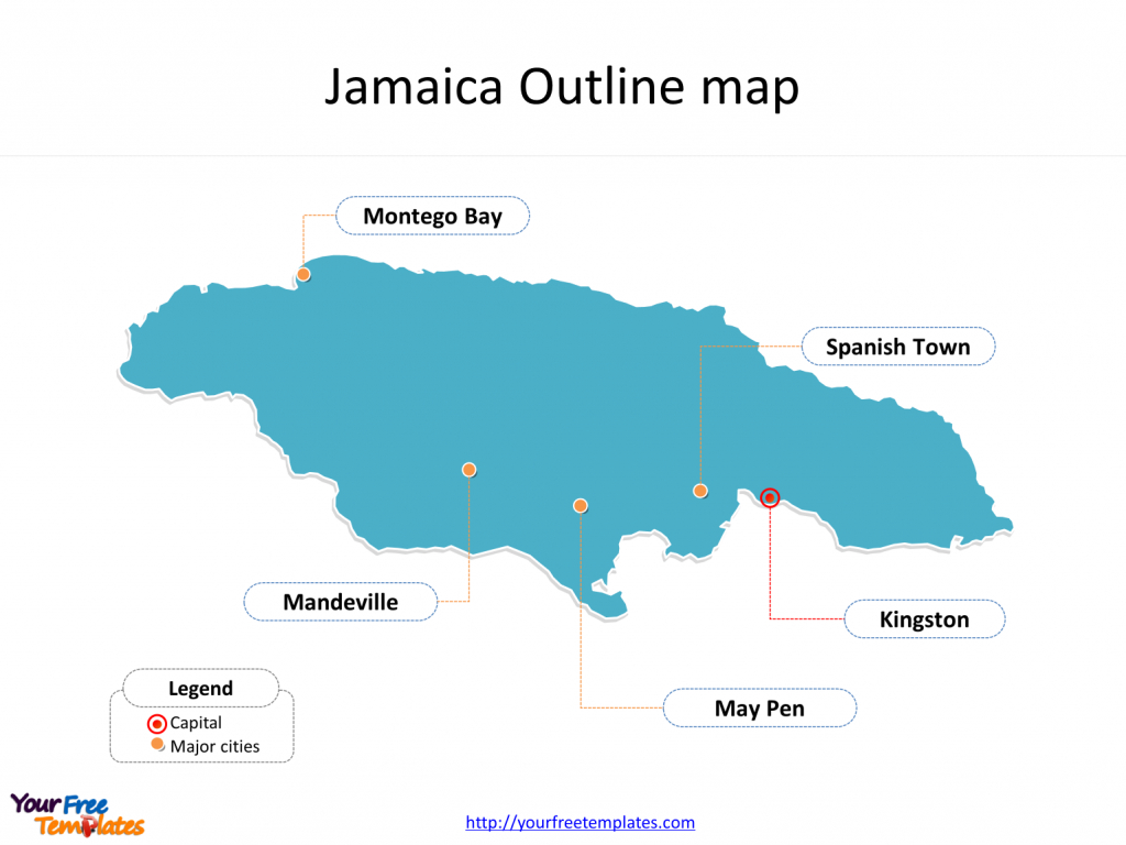 Jamaica Map Blank Templates - Free Powerpoint Templates with Free Printable Map Of Jamaica