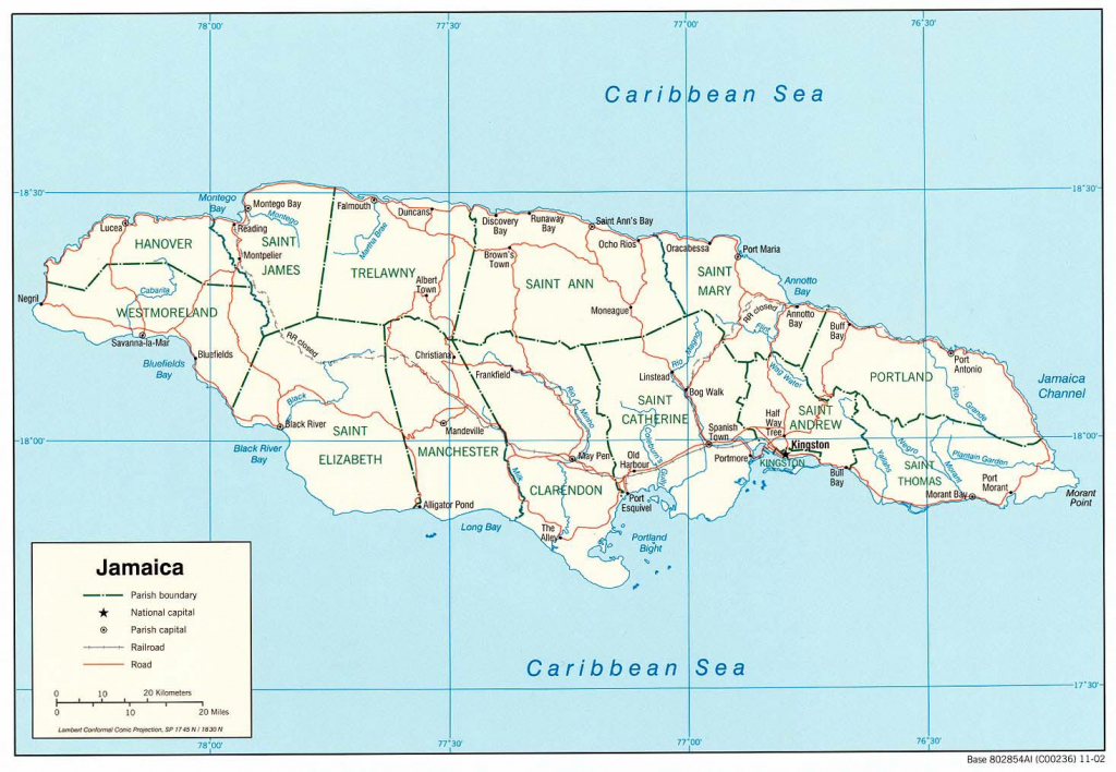 Jamaica Maps | Printable Maps Of Jamaica For Download for Free Printable Map Of Jamaica
