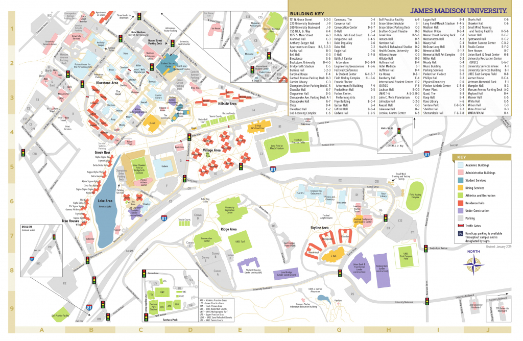 James Madison University - Campus Map for Printable Uw Madison Campus Map
