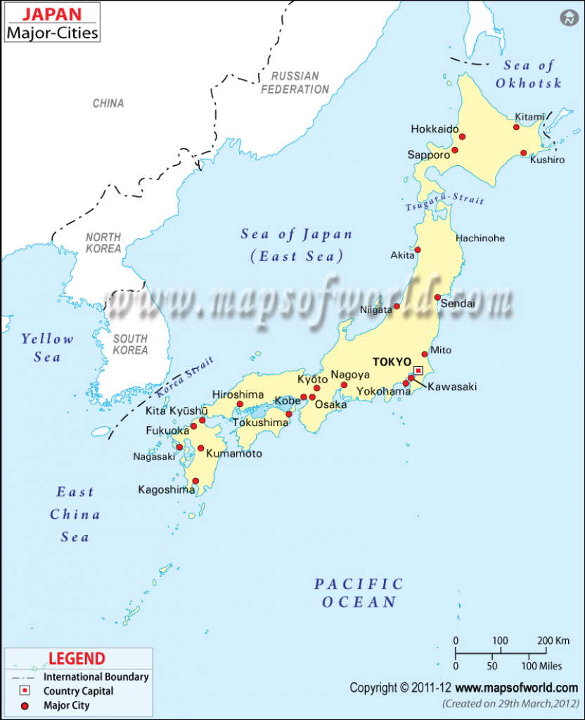 Japan Cities Map, Major Cities In Japan intended for Printable Map Of Japan With Cities