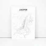 Jasper Map Print Alberta Ab Canada Map Art Poster Banff | Etsy Intended For Printable Map Of Alberta