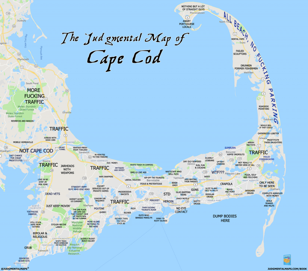 Judgmental Maps — Cape Cod, Macape Cod Chris Copr. 2018 Cape intended for Printable Map Of Cape Cod