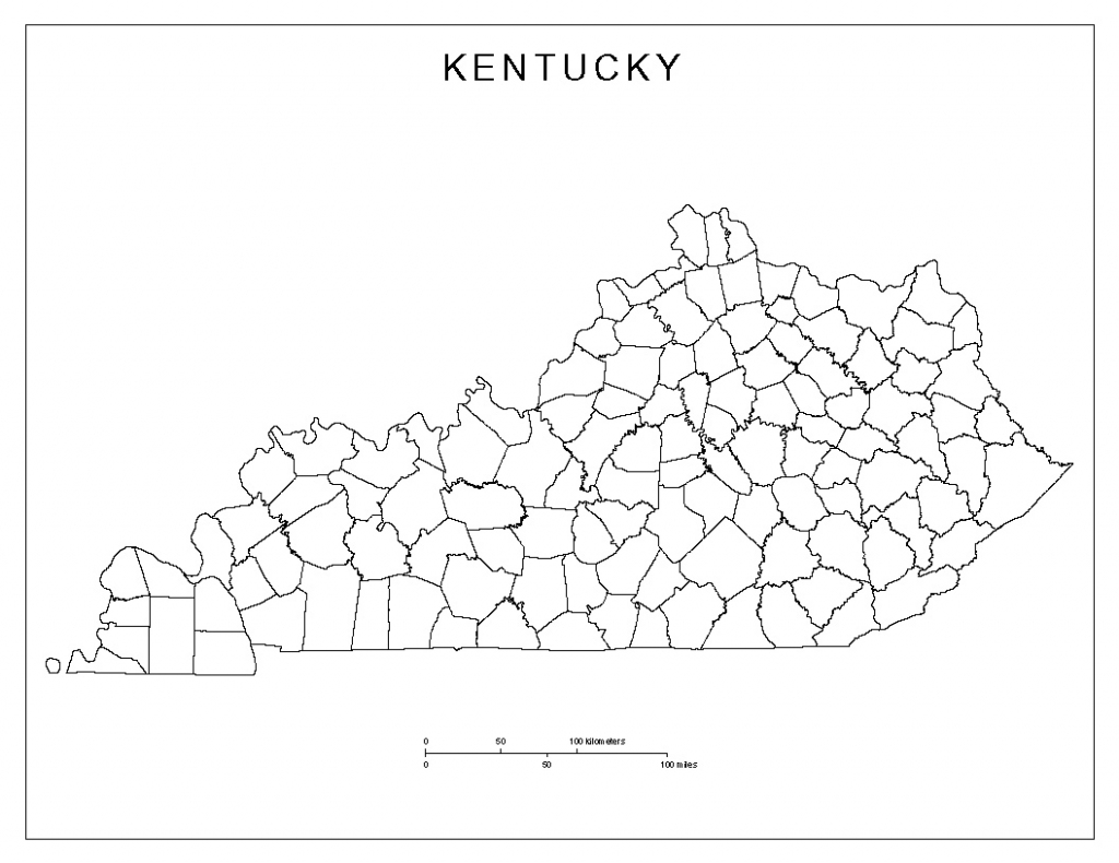Kentucky Blank Map inside Printable County Maps