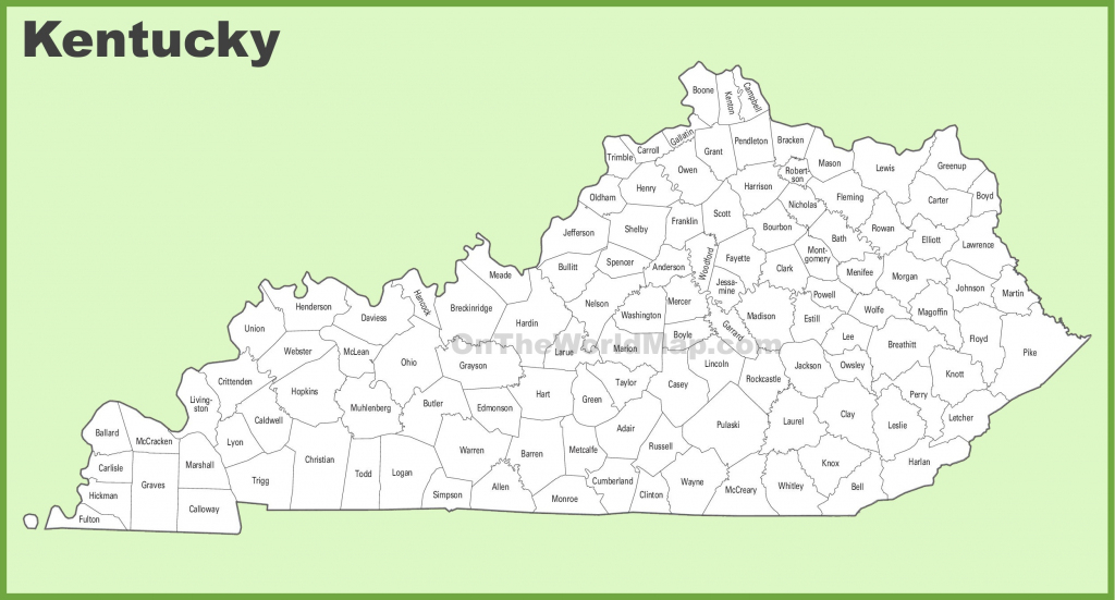 Kentucky County Map within Printable Map Of Kentucky Counties
