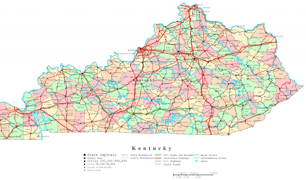 Kentucky Printable Map in Printable Map Of Kentucky Counties