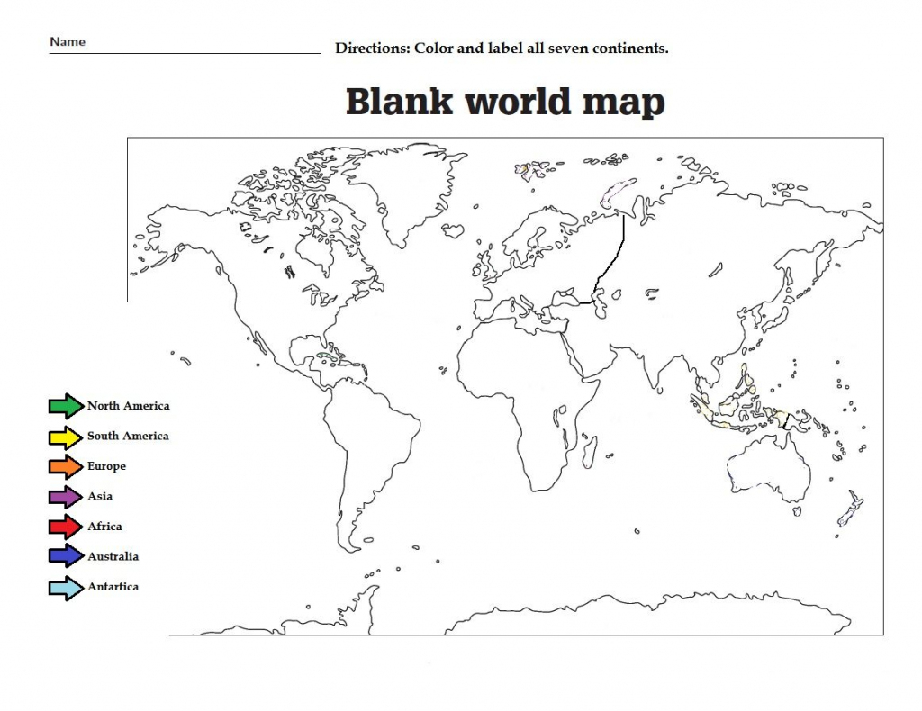 Label The The Continents And Color Them. Great Worksheet For Kids pertaining to Free Printable World Map Worksheets
