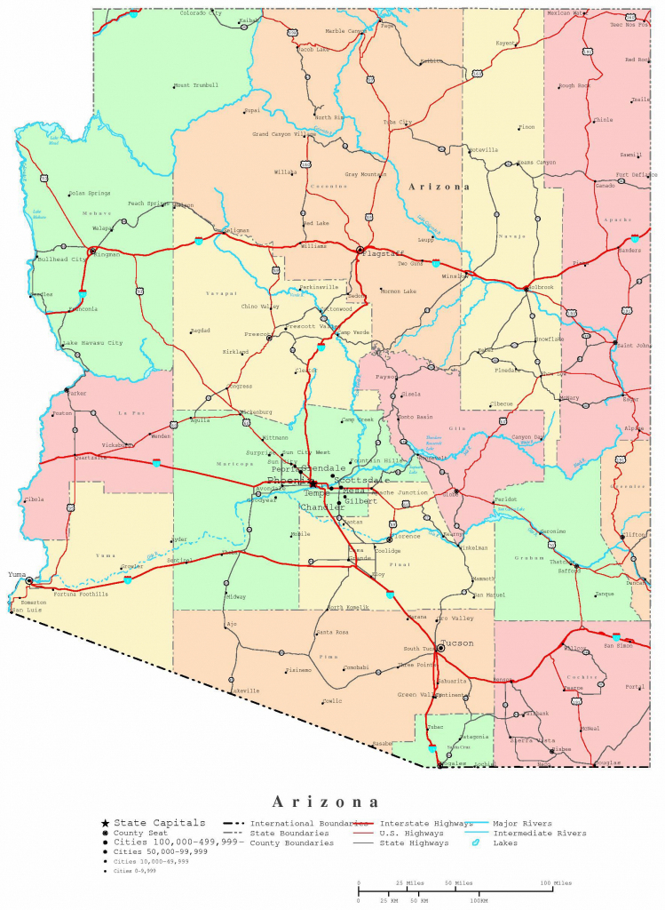Large Arizona Maps For Free Download And Print | High-Resolution And inside Printable Map Of Tucson Az