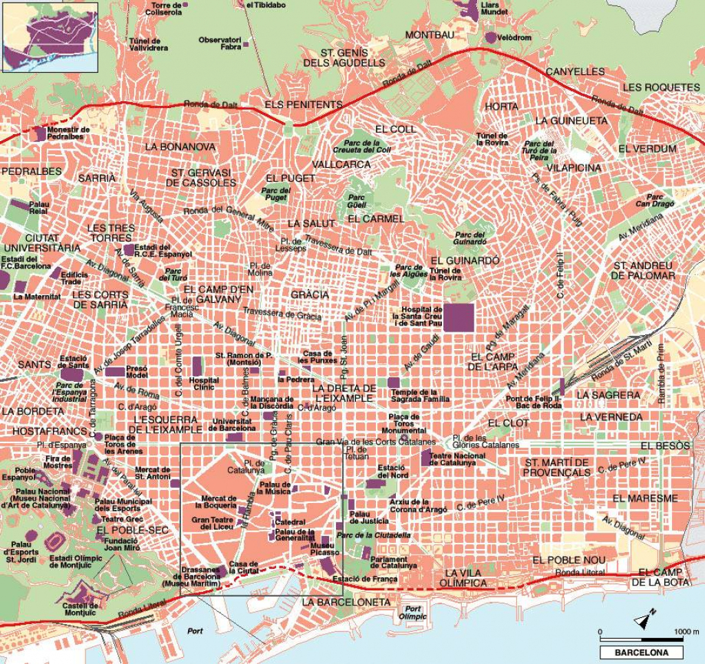 Large Barcelona Maps For Free Download And Print | High-Resolution inside Barcelona Street Map Printable