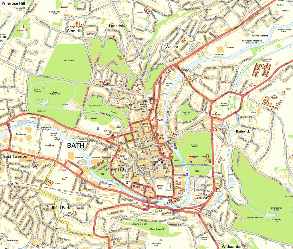 Large Bath Maps For Free Download And Print | High-Resolution And within Bristol City Centre Map Printable
