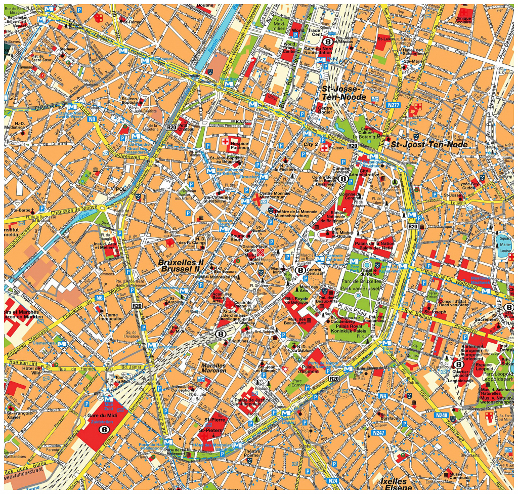 Large Brussels Maps For Free Download And Print | High-Resolution pertaining to Tourist Map Of Brussels Printable