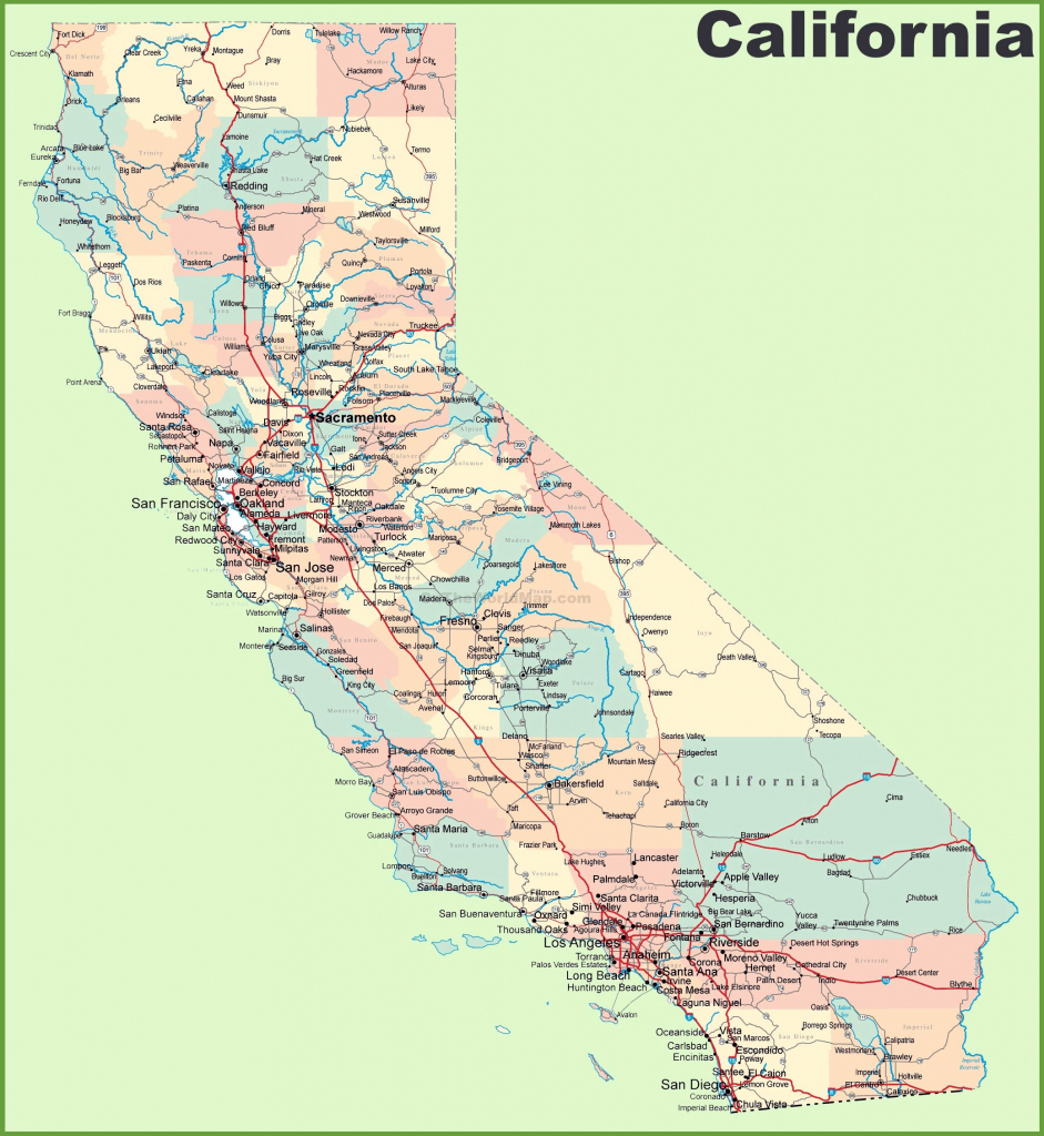 Large California Maps For Free Download And Print | High-Resolution in Printable Map Of California Cities