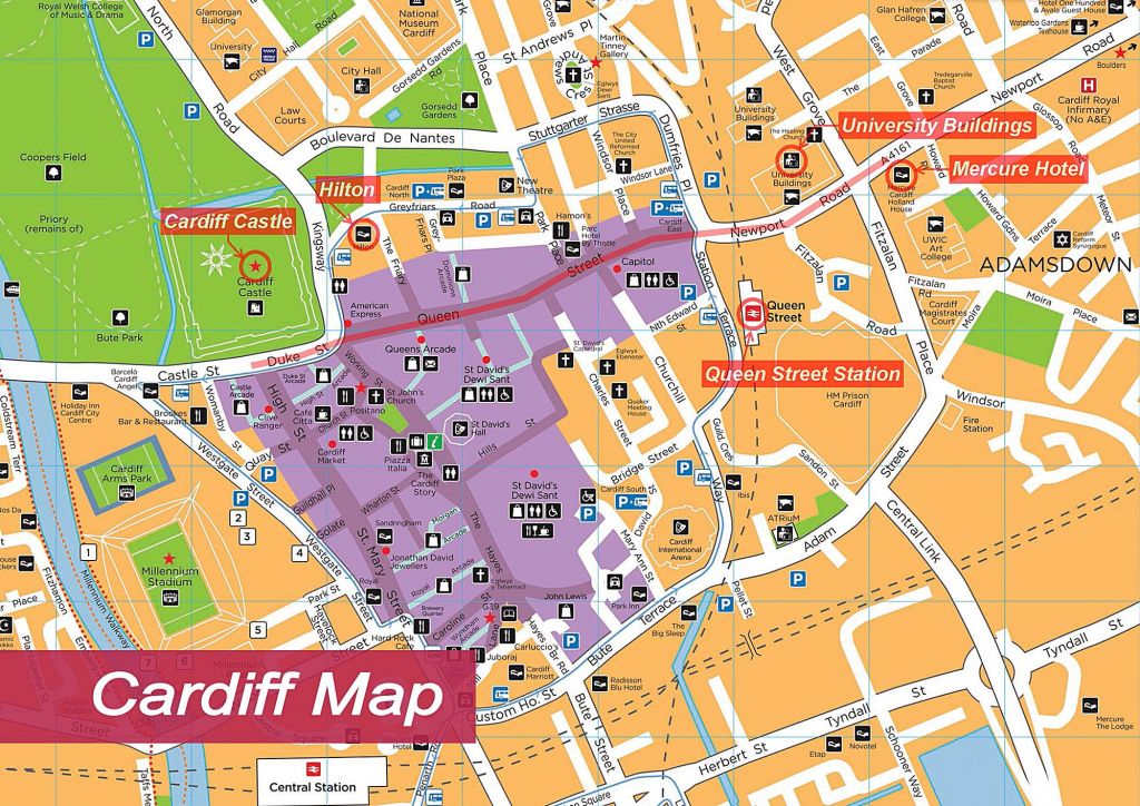 Large Cardiff Maps For Free Download And Print | High-Resolution And pertaining to Printable Map Of Cardiff