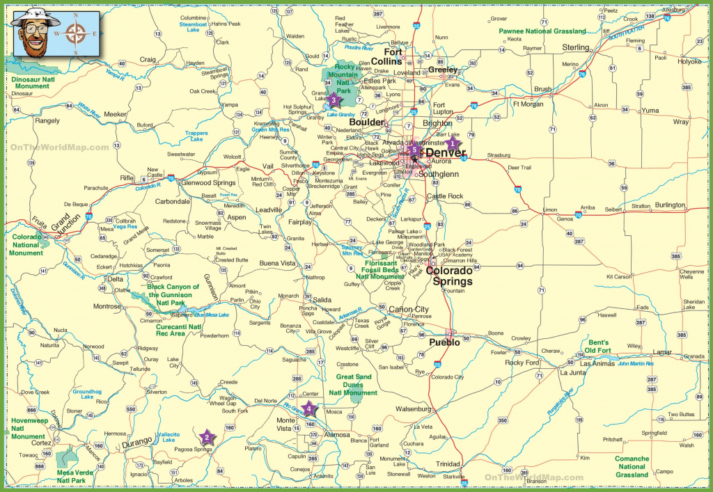 Large Detailed Map Of Colorado With Cities And Roads with regard to Printable Map Of Colorado Cities