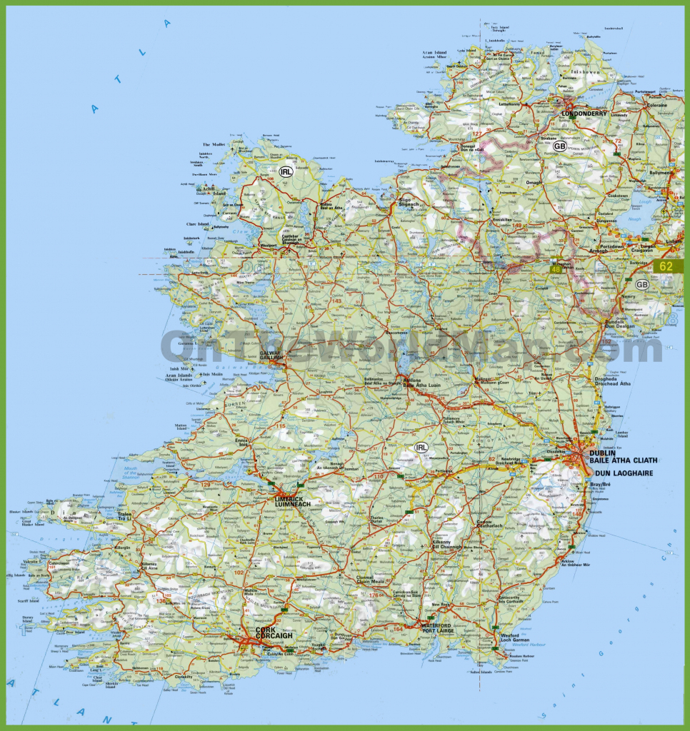 Large Detailed Map Of Ireland With Cities And Towns regarding Free Printable Map Of Ireland