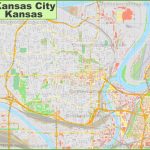 Large Detailed Map Of Kansas City (Kansas) With Regard To Printable Map Of Kansas