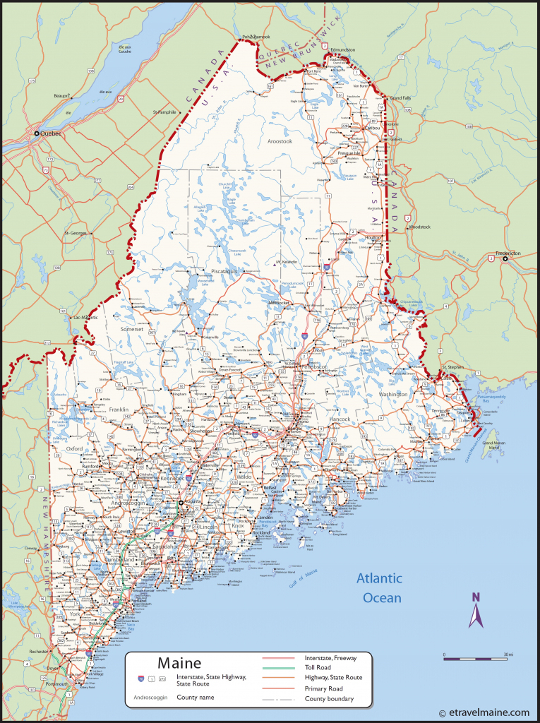 Large Detailed Map Of Maine With Cities And Towns regarding Maine State Map Printable