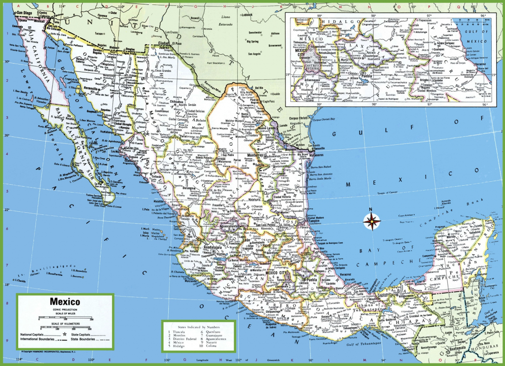 Large Detailed Map Of Mexico With Cities And Towns for Printable Map Of Mexico