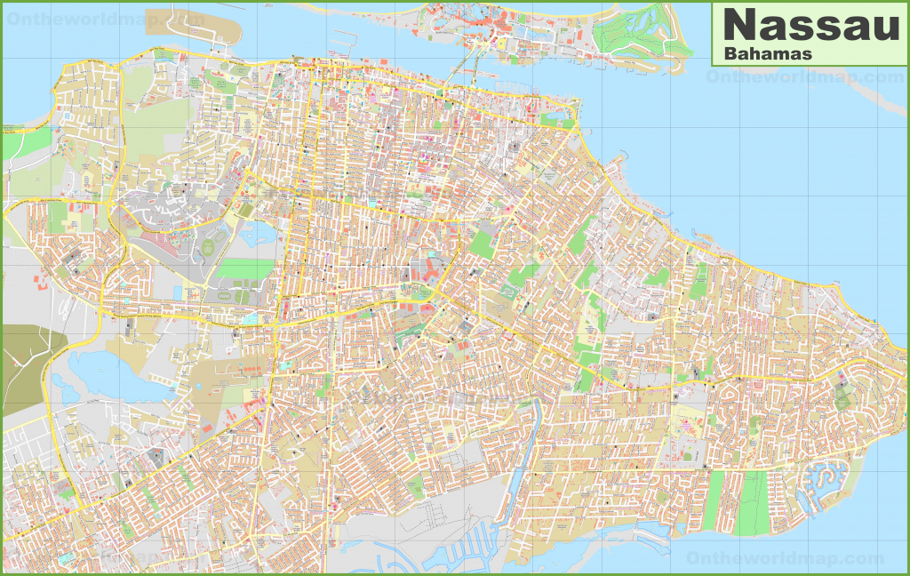 Large Detailed Map Of Nassau (Bahamas) with Printable Map Of Nassau Bahamas