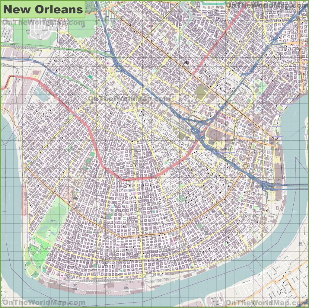 Large Detailed Map Of New Orleans throughout Printable Map Of New Orleans