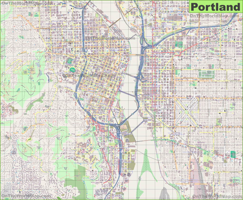 Large Detailed Map Of Portland throughout Printable Map Of Portland Oregon