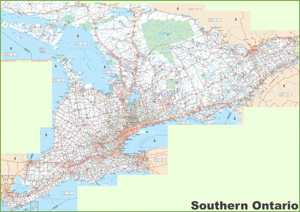 Large Detailed Map Of Southern Ontario For Free Printable Map Of