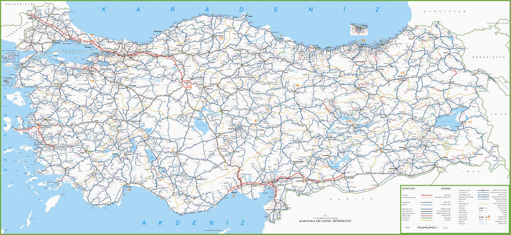 Large Detailed Map Of Turkey With Cities And Towns for Printable Map Of Turkey