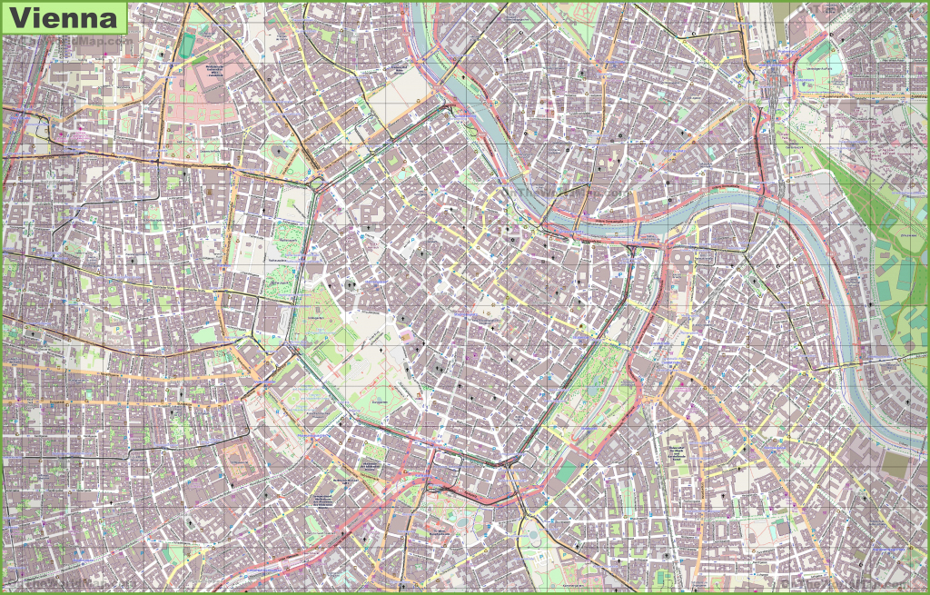 Large Detailed Map Of Vienna with Printable Map Of Vienna