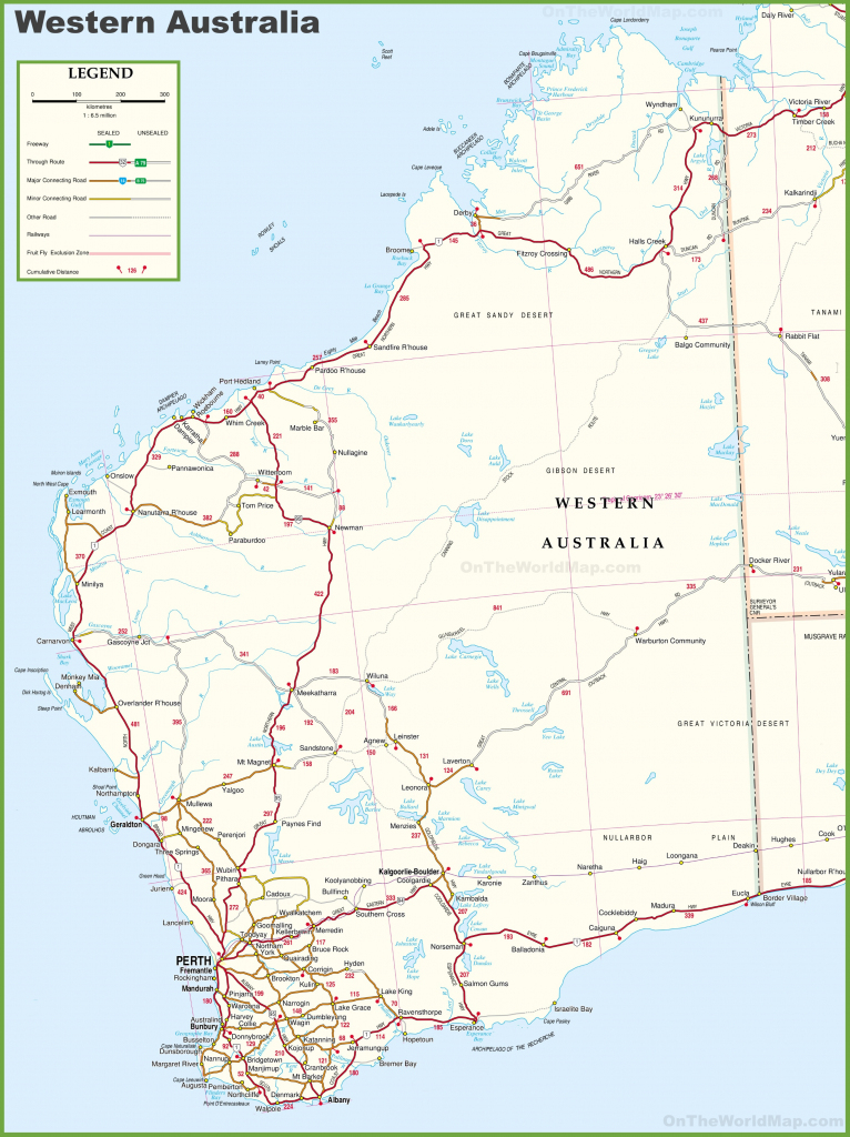 Large Detailed Map Of Western Australia With Cities And Towns in Printable Map Of Australia With States