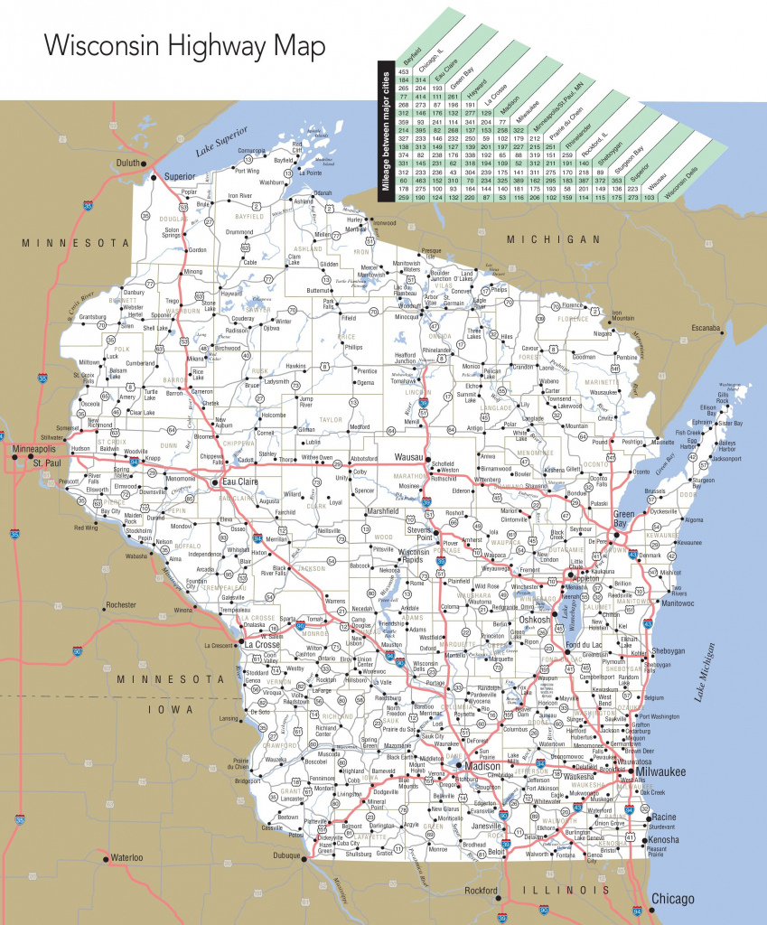 Large Detailed Map Of Wisconsin With Cities And Towns pertaining to Map Of Wisconsin Counties Printable