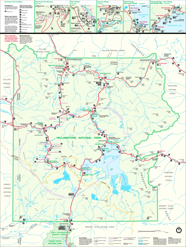 Large Detailed Map Of Yellowstone in Printable Map Of Yellowstone
